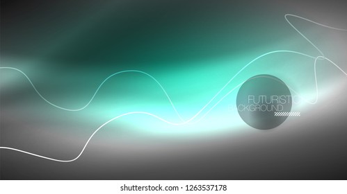 Neon lines wave background. Vector abstract composition