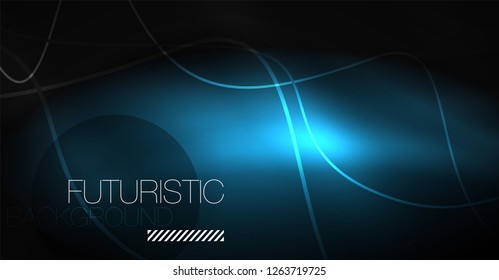 Neon lines wave background. Vector abstract composition