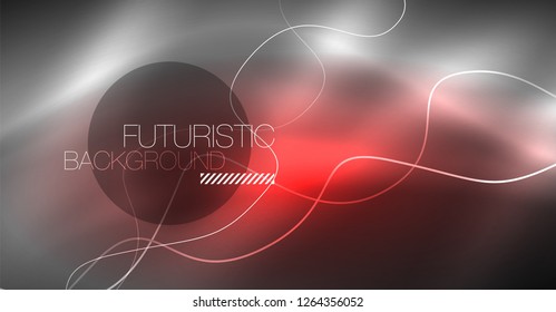 Neon lines wave background. Vector abstract composition