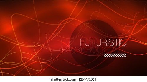 Neon lines wave background. Vector abstract composition