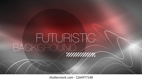 Neon lines wave background. Vector abstract composition