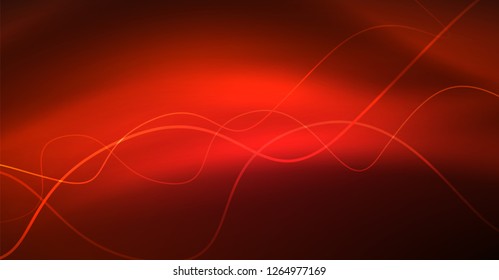 Neon lines wave background. Vector abstract composition