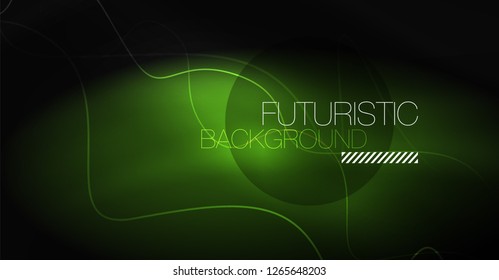Neon lines wave background. Vector abstract composition