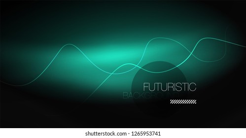 Neon lines wave background. Vector abstract composition
