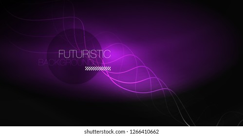 Neon lines wave background. Vector abstract composition