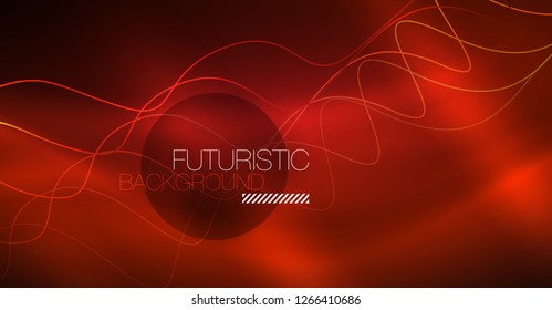 Neon lines wave background. Vector abstract composition