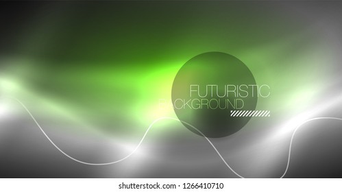 Fondo de onda de líneas de neón. Composición abstracta vectorial