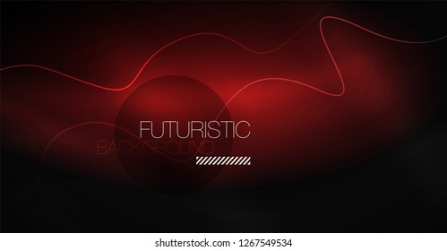 Neon lines wave background. Vector abstract composition