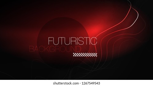 Neon lines wave background. Vector abstract composition