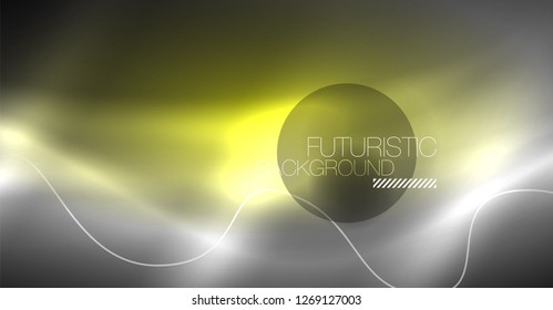 Plano de fundo da onda de linhas de néon. Composição abstrata do vetor