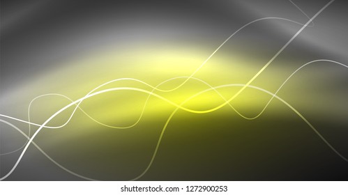 Neon lines wave background. Vector abstract composition