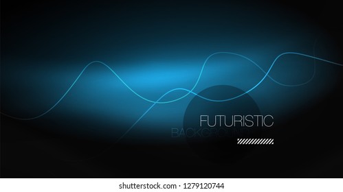 Neon lines wave background. Vector abstract composition