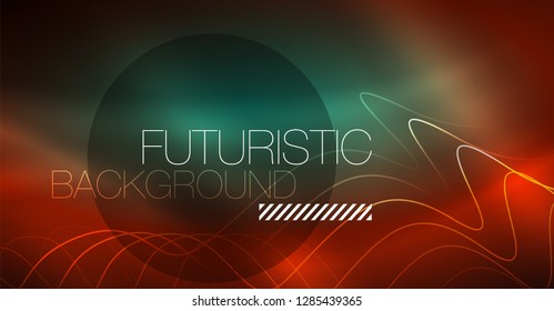 Neon lines wave background. Vector abstract composition