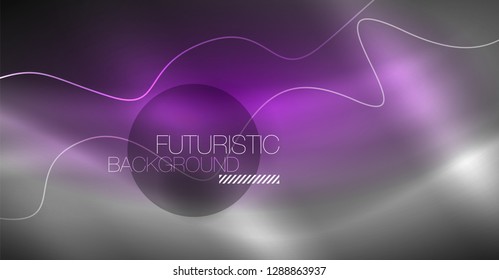 Neon lines wave background. Vector abstract composition