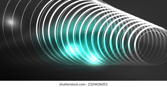 Neon lines and waves abstract background. Techno glowing neon shapes vector illustration for wallpaper, banner, background, landing page, wall art, invitation, prints, posters