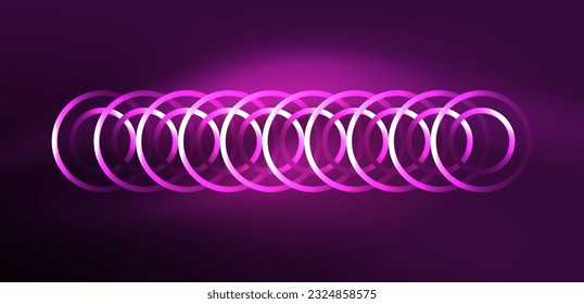 Neon lines and waves abstract background. Techno glowing neon shapes vector illustration for wallpaper, banner, background, landing page, wall art, invitation, prints, posters