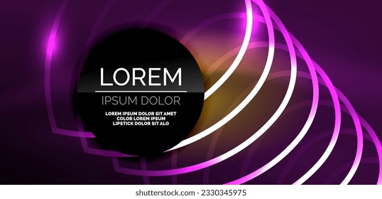Neon lines and waves abstract background. Techno glowing neon shapes vector illustration for wallpaper, banner, background, landing page, wall art, invitation, prints, posters