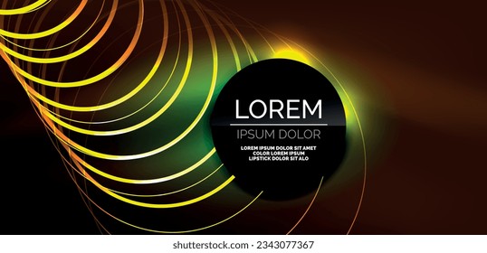Neon lines and waves abstract background. Techno glowing neon shapes vector illustration for wallpaper, banner, background, landing page, wall art, invitation, prints, posters