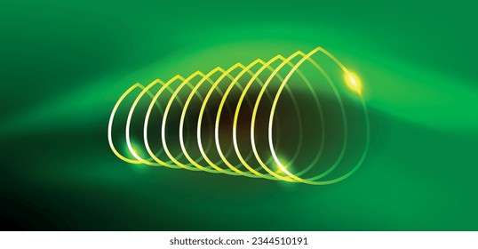Neon lines and waves abstract background. Techno glowing neon shapes vector illustration for wallpaper, banner, background, landing page, wall art, invitation, prints, posters