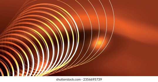 Neon lines and waves abstract background. Techno glowing neon shapes vector illustration for wallpaper, banner, background, landing page, wall art, invitation, prints, posters