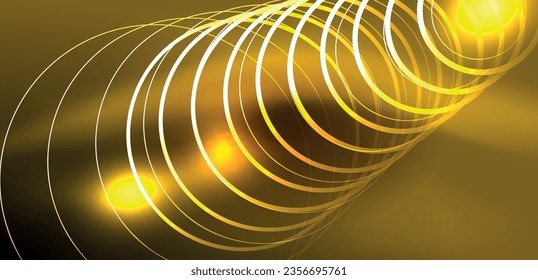 Neon lines and waves abstract background. Techno glowing neon shapes vector illustration for wallpaper, banner, background, landing page, wall art, invitation, prints, posters