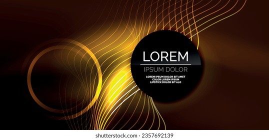 Neon lines and waves abstract background. Techno glowing neon shapes vector illustration for wallpaper, banner, background, landing page, wall art, invitation, prints, posters