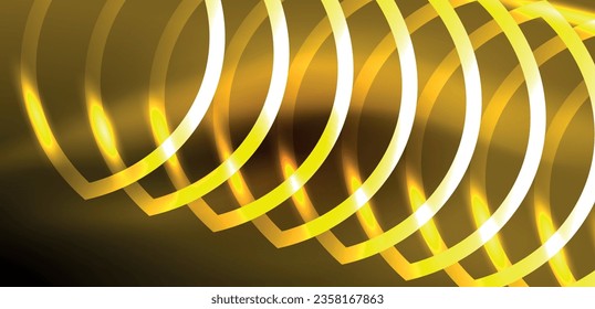 Líneas de neón y ondas de fondo abstracto. Tecno de formas de neón brillante ilustración vectorial para papel tapiz, banner, fondo, página de aterrizaje, arte de pared, invitación, impresiones, carteles