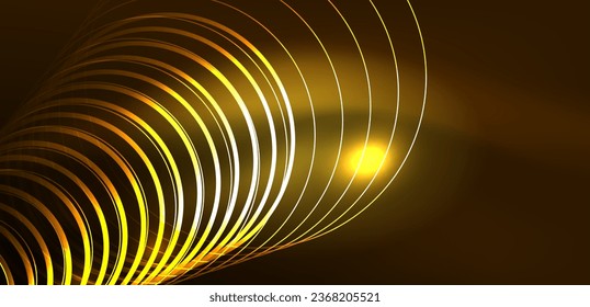 Neon lines and waves abstract background. Techno glowing neon shapes vector illustration for wallpaper, banner, background, landing page, wall art, invitation, prints, posters