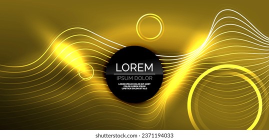 Líneas de neón y ondas de fondo abstracto. Tecno de formas de neón brillante ilustración vectorial para papel tapiz, banner, fondo, página de aterrizaje, arte de pared, invitación, impresiones, carteles