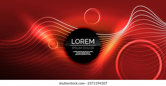 Neon lines and waves abstract background. Techno glowing neon shapes vector illustration for wallpaper, banner, background, landing page, wall art, invitation, prints, posters