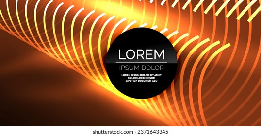 Neon lines and waves abstract background. Techno glowing neon shapes vector illustration for wallpaper, banner, background, landing page, wall art, invitation, prints, posters