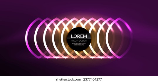 Neon lines and waves abstract background. Techno glowing neon shapes vector illustration for wallpaper, banner, background, landing page, wall art, invitation, prints, posters