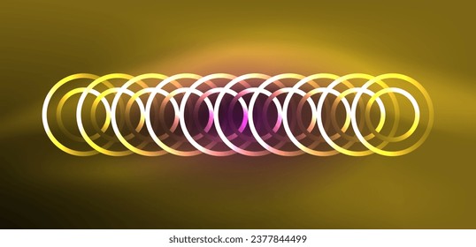 Líneas de neón y ondas de fondo abstracto. Tecno de formas de neón brillante ilustración vectorial para papel tapiz, banner, fondo, página de aterrizaje, arte de pared, invitación, impresiones, carteles