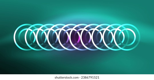 Líneas de neón y ondas de fondo abstracto. Tecno de formas de neón brillante ilustración vectorial para papel tapiz, banner, fondo, página de aterrizaje, arte de pared, invitación, impresiones, carteles
