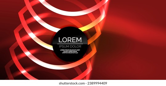 Neon lines and waves abstract background. Techno glowing neon shapes vector illustration for wallpaper, banner, background, landing page, wall art, invitation, prints, posters