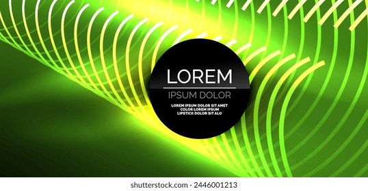 Neon lines and waves abstract background. Techno glowing neon shapes vector illustration for wallpaper, banner, background, landing page, wall art, invitation, prints, posters