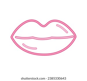 neon lips sign vector isolated