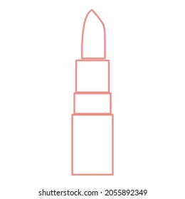 Neon lipstick red color vector illustration flat style light image