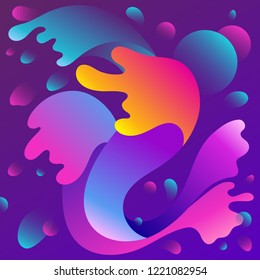 Neon liquid abstract gradient background.