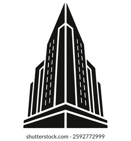 neon lit skyscraper silhouette vector on white background