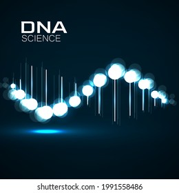Neon logo Dna. Vector template for science and medicine