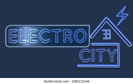 Neon logo for electrical industry