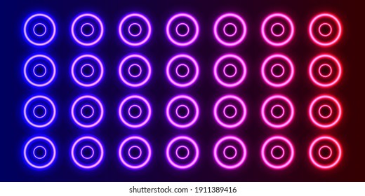 Neon luminous neon circles as a futuristic background