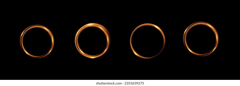 Neon magic circle. Futuristic light circle for background.Circulation. Light frame. Vector. Magic portal.