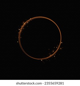Neon magic circle. Futuristic light circle for background.Circulation. Light frame. Vector. Magic portal.