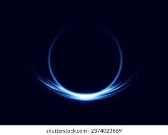 Círculo mágico neón.Círculo luminoso futurista para fondo.Marco claro.Vector.portal mágico.