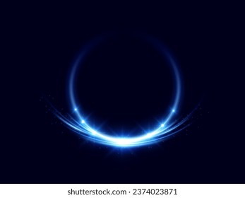 Neon magic circle.Futuristic light circle for background.Light frame.Vector.Magic portal.