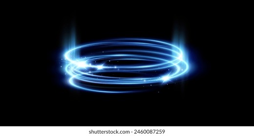 Neon magischer Kreis.Futuristischer Lichtkreis für Hintergrund.Lichtrahmen.Vektorgrafik.Magisches Portal.	