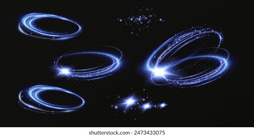 Círculo mágico de neón. Círculo de luz futurista para el fondo. Marco de luz. Vector.
