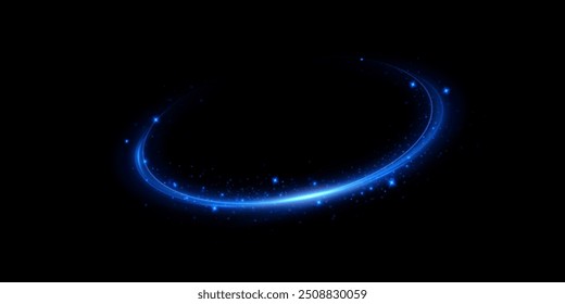 Neon magic circle.Futuristic light circle for background.Light frame.Vector.Magic portal.	